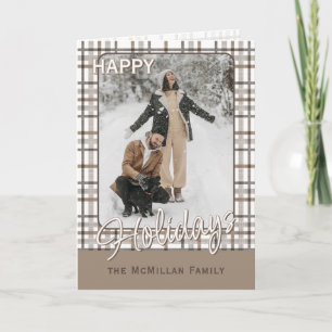 Rustic Classy Elegant Plaid Pattern Holiday Card