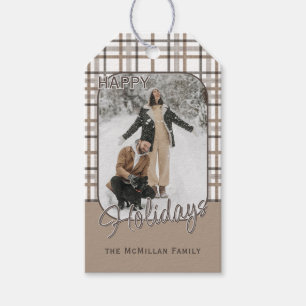 Rustic Classy Elegant Plaid Pattern Holiday Gift Tags