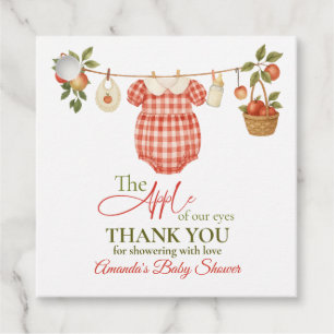 Rustic Clothesline Apple Locally Grown Baby Shower Favour Tags