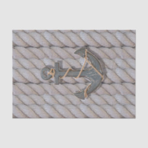 rustic coastal beach nautical rope wood anchor tissue paper