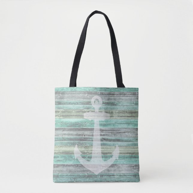 Rustic Coastal Decor Anchor Tote Bag (Front)