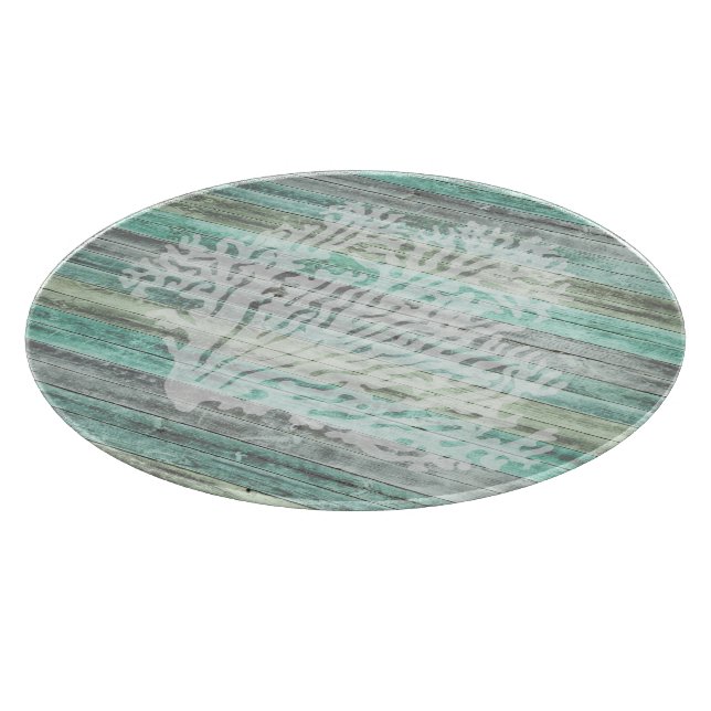 Rustic Coastal Decor Coral Cutting Board (Corner)