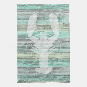 Rustic Coastal Decor Lobster Kitchen Towel