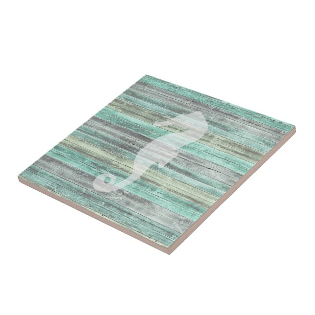 Rustic Coastal Decor Seahorse Tile (Side)