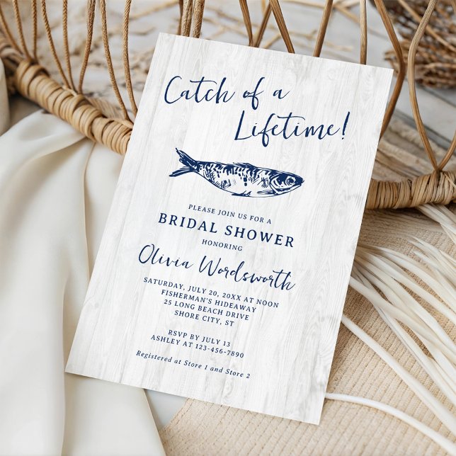 Rustic Coastal Fisherman Aesthetic Bridal Shower Invitation (Creator Uploaded)