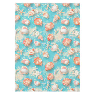 Rustic Coastal - Seashells, Starfish, Reef (11) Tablecloth
