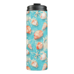 Rustic Coastal - Seashells, Starfish, Reef (11) Thermal Tumbler