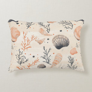 Rustic Coastal - Seashells, Starfish, Reef (13) Accent Pillow