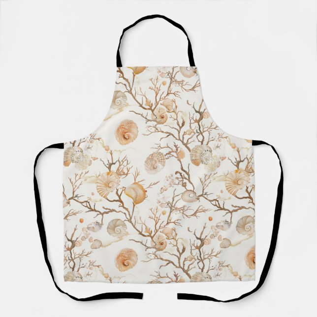 Rustic Coastal - Seashells, Starfish, Reef (14) Apron (Front)