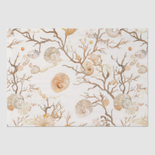 Rustic Coastal - Seashells, Starfish, Reef (14) Tissue Paper