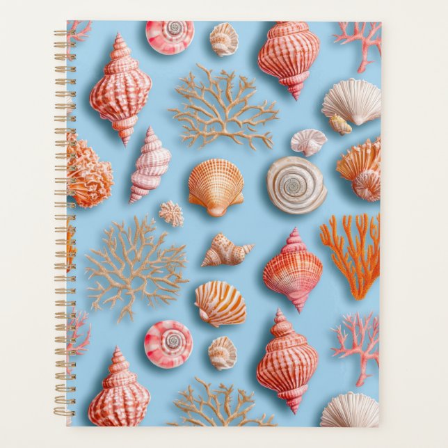 Rustic Coastal - Seashells, Starfish, Reef (15) Planner (Front)