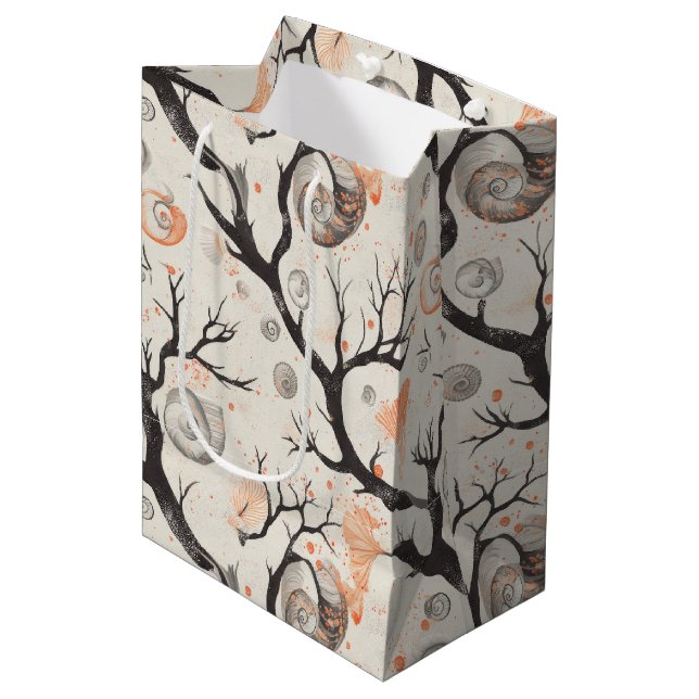 Rustic Coastal - Seashells, Starfish, Reef (17) Medium Gift Bag (Front Angled)