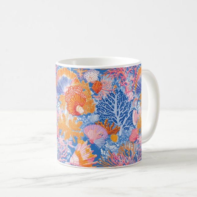 Rustic Coastal - Seashells, Starfish, Reef (19) Coffee Mug (Front Right)