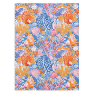 Rustic Coastal - Seashells, Starfish, Reef (19) Tablecloth