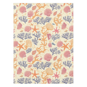 Rustic Coastal - Seashells, Starfish, Reef (1) Tablecloth