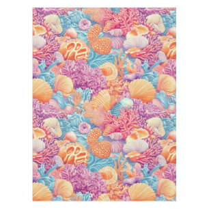 Rustic Coastal - Seashells, Starfish, Reef (20) Tablecloth