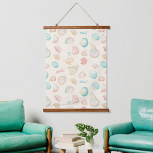 Rustic Coastal - Seashells, Starfish, Reef (22) Hanging Tapestry