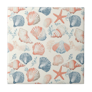 Rustic Coastal - Seashells, Starfish, Reef (23) Tile