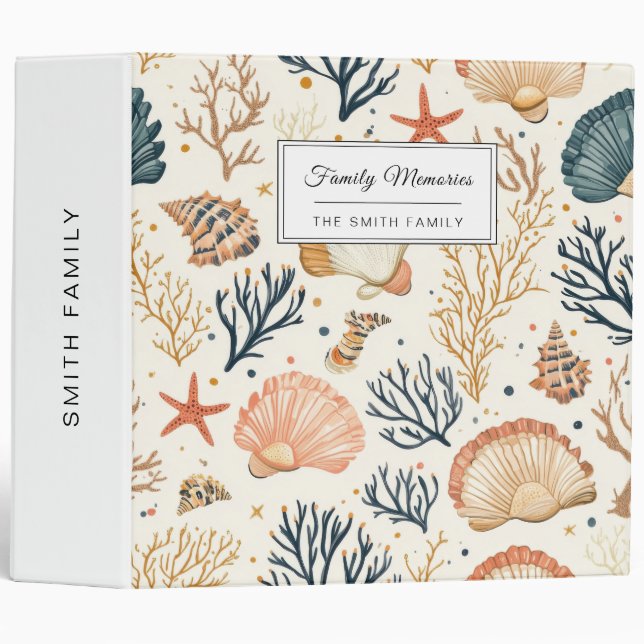 Rustic Coastal - Seashells, Starfish, Reef (24) Binder (Front/Spine)