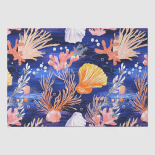 Rustic Coastal - Seashells, Starfish, Reef (27) Tissue Paper