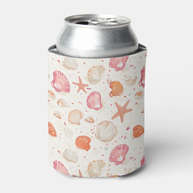 Rustic Coastal - Seashells, Starfish, Reef (28) Can Cooler (Can Front)