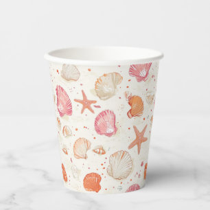 Rustic Coastal - Seashells, Starfish, Reef (28) Paper Cups