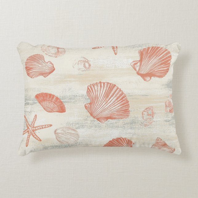 Rustic Coastal - Seashells, Starfish, Reef (29) Accent Pillow (Front)