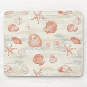 Rustic Coastal - Seashells, Starfish, Reef (29) Mouse Pad