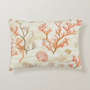 Rustic Coastal - Seashells, Starfish, Reef (2) Accent Pillow