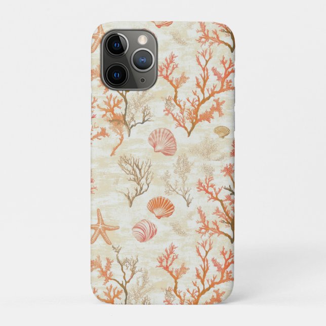 Rustic Coastal - Seashells, Starfish, Reef (2) Case-Mate iPhone Case (Back)
