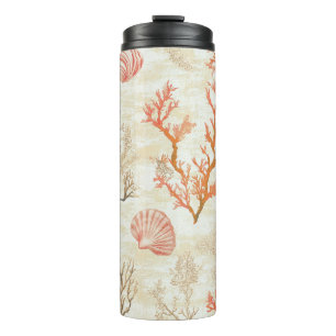Rustic Coastal - Seashells, Starfish, Reef (2) Thermal Tumbler