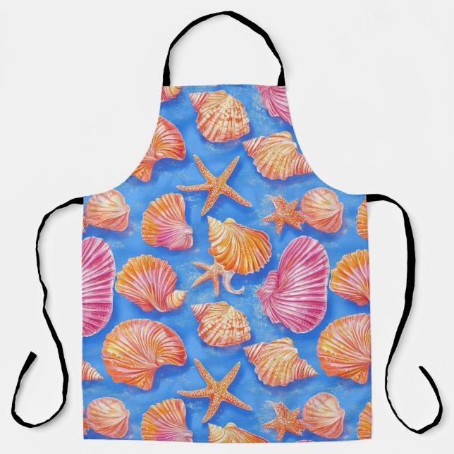 Rustic Coastal - Seashells, Starfish, Reef (30) Apron (Front)