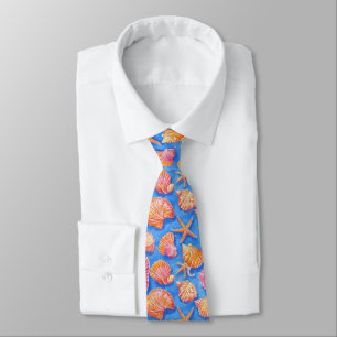 Rustic Coastal - Seashells, Starfish, Reef (30) Tie