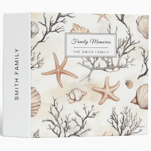 Rustic Coastal - Seashells, Starfish, Reef (31) Binder (Front/Spine)