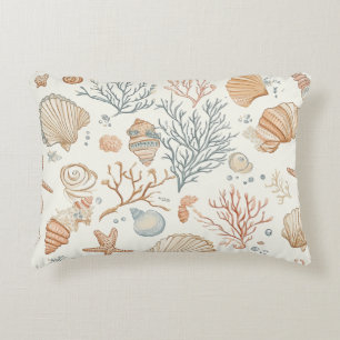 Rustic Coastal - Seashells, Starfish, Reef (32) Accent Pillow
