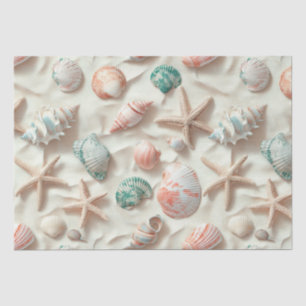 Rustic Coastal - Seashells, Starfish, Reef (33) Tissue Paper