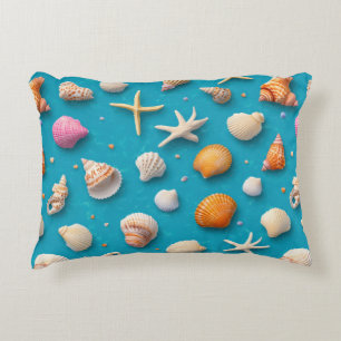 Rustic Coastal - Seashells, Starfish, Reef (3) Accent Pillow