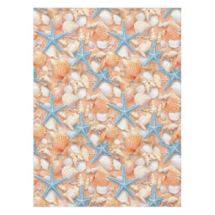 Rustic Coastal - Seashells, Starfish, Reef (4) Tablecloth