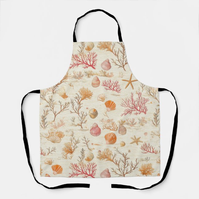 Rustic Coastal - Seashells, Starfish, Reef (5) Apron (Front)