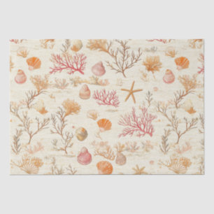 Rustic Coastal - Seashells, Starfish, Reef (5) Tissue Paper