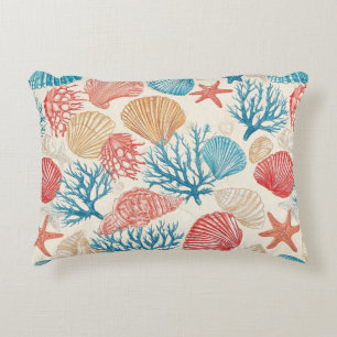Rustic Coastal - Seashells, Starfish, Reef (7) Accent Pillow