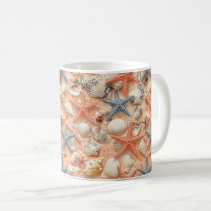 Rustic Coastal - Seashells, Starfish, Reef (8) Coffee Mug