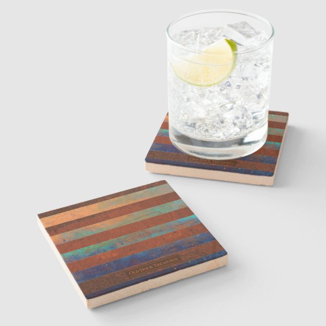 Rustic Coastal Stone Coasters (Side)
