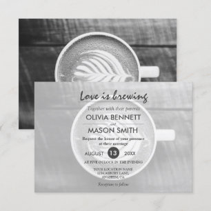Rustic Coffee Bean-Love is Brewing Wedding Card