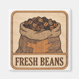 Rustic Coffee Beans Magnet