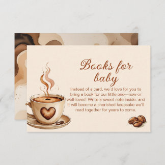 Rustic coffee Books for baby Shower Enclosure Card