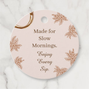 Rustic Coffee Gift Tag Slow Mornings Quote