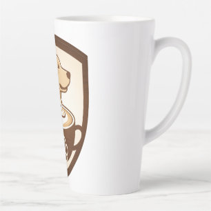 Rustic Coffee & Golden Retriever Shield Logo - Cof Latte Mug