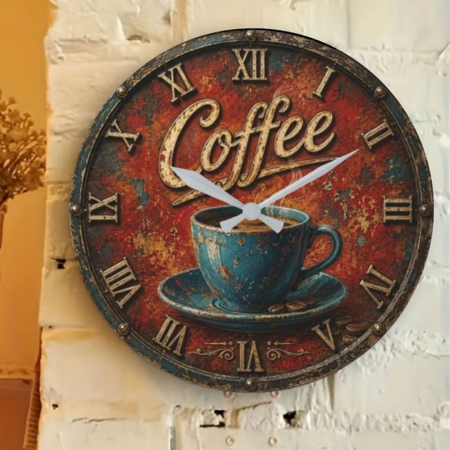 Rustic Coffee Large Clock (Creator Uploaded)