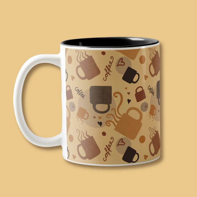 Rustic Coffee Love - Mug and Heart Pattern (Creator Uploaded)